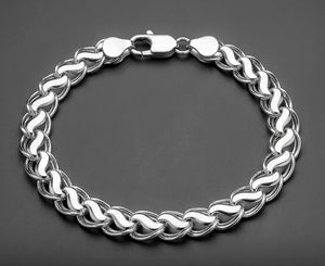 Infinity Wave Sterling Silver Gents Link Bracelet Infinity Wave Sterling Silver Gents Link Bracelet