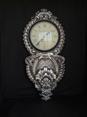 999 Silver Foil Decorative Wall Clock - Royal Design 999 Silver Foil Decorative Wall Clock - Royal Design