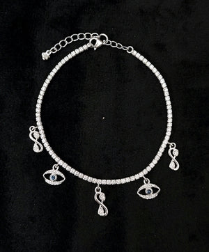 Celestial Infinity Charm Sterling Silver Tennis Bracelet Celestial Infinity Charm Sterling Silver Tennis Bracelet