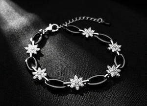 Midnight Blossom Sterling Silver Two-Tone Bracelet Midnight Blossom Sterling Silver Two-Tone Bracelet