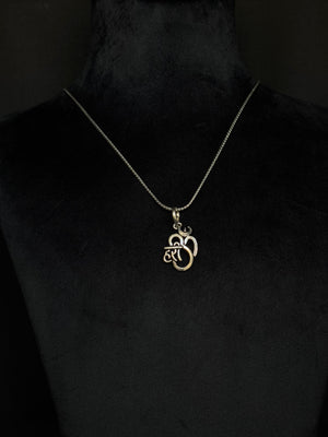 92.5 Sterling Silver Om with Flute Pendant - Spiritual Jewelry (Without Chain) 92.5 Sterling Silver Om with Flute Pendant - Spiritual Jewelry (Without Chain)