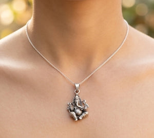 Lord Ganesha Sterling Silver Spiritual Pendant Lord Ganesha Sterling Silver Spiritual Pendant