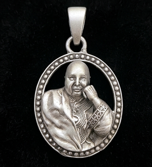 Sterling Silver Guruji Blessing Medallion Pendant Sterling Silver Guruji Blessing Medallion Pendant