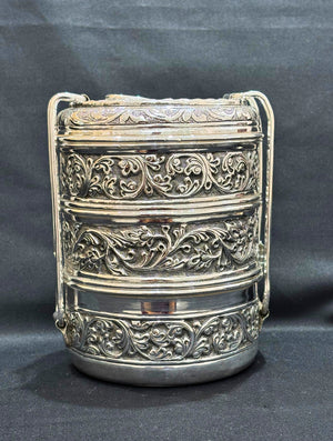 Silver Premium Tiffin Box, Elegant & Durable Food Storage Silver Premium Tiffin Box, Elegant & Durable Food Storage