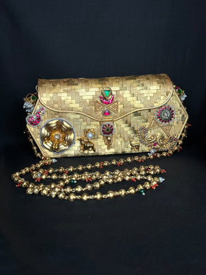 92.5 Sterling Silver & Gold-Plated Handcrafted Clutch - Royal Elegance 92.5 Sterling Silver & Gold-Plated Handcrafted Clutch - Royal Elegance