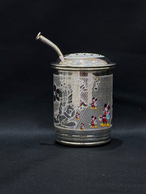 925 sterling silver tumbler with a lid and straw 925 sterling silver tumbler with a lid and straw
