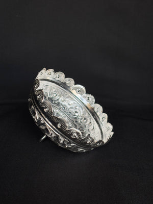 92.5 Sterling Silver Pooja Chatar - Hand-Engraved Design 92.5 Sterling Silver Pooja Chatar - Hand-Engraved Design