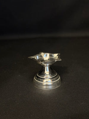 92.5 Sterling Silver Star Diya - Traditional Pooja Oil Lamp 92.5 Sterling Silver Star Diya - Traditional Pooja Oil Lamp