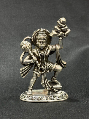 92.5 Silver Hanumaan Ji with pahad and Antique Finish 92.5 Silver Hanumaan Ji with pahad and Antique Finish