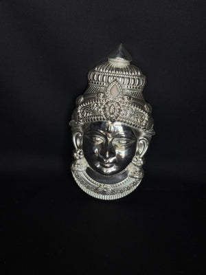 92.5 Sterling Silver Varalakshmi Face - Handcrafted Religious Wall Decor 92.5 Sterling Silver Varalakshmi Face - Handcrafted Religious Wall Decor