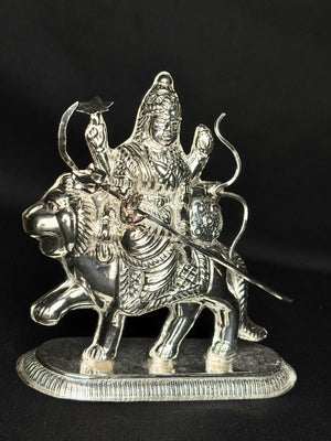 925 sterling silver idol/Murti of Goddess Durga/ Sherawali 925 sterling silver idol/Murti of Goddess Durga/ Sherawali