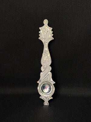 92.5 Sterling Silver Kapoor Aarti Puja Spoon - Intricate Design 92.5 Sterling Silver Kapoor Aarti Puja Spoon - Intricate Design