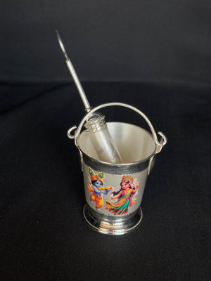92.5 Sterling Silver Balti Pichkari Set - Holi Festival Gift 92.5 Sterling Silver Balti Pichkari Set - Holi Festival Gift