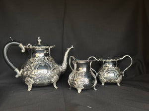 92.5 Sterling Silver Coffee/Tea Service Set - Hand-Engraved Floral Design 92.5 Sterling Silver Coffee/Tea Service Set - Hand-Engraved Floral Design