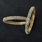 14K Yellow Gold Diamond Bangle Bracelets (Set of 2) , IGI Certified 4.17 ct Diamonds, 30.456g Net Gold