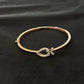 14K Gold Diamond Bangle , IGI Certified 0.48 ct Diamond, 7.444g Net Gold