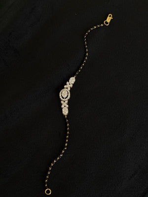 14K Gold Diamond Bracelet with Mangalsutra Chain , IGI Certified 1.11 ct Diamonds, 3.548g Net Gold