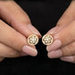 Intricate 14kt Gold Round Lattice Diamond Studs | IGI Certified, Gross Wt: 4.13, Net Wt: 3.844, Diamond. Wt 1.43