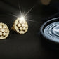 Intricate 14kt Gold Round Lattice Diamond Studs | IGI Certified, Gross Wt: 4.13, Net Wt: 3.844, Diamond. Wt 1.43