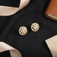 Intricate 14kt Gold Round Lattice Diamond Studs | IGI Certified, Gross Wt: 4.13, Net Wt: 3.844, Diamond. Wt 1.43