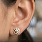Intricate 14kt Gold Round Lattice Diamond Studs | IGI Certified, Gross Wt: 4.13, Net Wt: 3.844, Diamond. Wt 1.43