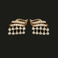 14kt Gold Wave Design Diamond Drop Studs | IGI Certified Fine Gold, Gross Wt: 2.99, Net Wt: 2.908, Diamond. Wt 0.41