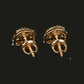 14kt Gold Wave Design Diamond Drop Studs | IGI Certified Fine Gold, Gross Wt: 2.99, Net Wt: 2.908, Diamond. Wt 0.41