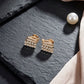 14kt Gold Wave Design Diamond Drop Studs | IGI Certified Fine Gold, Gross Wt: 2.99, Net Wt: 2.908, Diamond. Wt 0.41