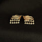 14kt Gold Wave Design Diamond Drop Studs | IGI Certified Fine Gold, Gross Wt: 2.99, Net Wt: 2.908, Diamond. Wt 0.41