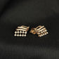 14kt Gold Wave Design Diamond Drop Studs | IGI Certified Fine Gold, Gross Wt: 2.99, Net Wt: 2.908, Diamond. Wt 0.41