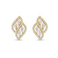 Elegant 14kt Gold Leaf-Inspired Diamond Stud Earrings | IGI Certified, Gross Wt: 2.53, Net Wt: 2.434, Diamond. Wt 0.48
