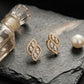 Elegant 14kt Gold Leaf-Inspired Diamond Stud Earrings | IGI Certified, Gross Wt: 2.53, Net Wt: 2.434, Diamond. Wt 0.48