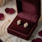 Elegant 14kt Gold Leaf-Inspired Diamond Stud Earrings | IGI Certified, Gross Wt: 2.53, Net Wt: 2.434, Diamond. Wt 0.48