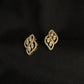Elegant 14kt Gold Leaf-Inspired Diamond Stud Earrings | IGI Certified, Gross Wt: 2.53, Net Wt: 2.434, Diamond. Wt 0.48