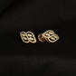Elegant 14kt Gold Leaf-Inspired Diamond Stud Earrings | IGI Certified, Gross Wt: 2.53, Net Wt: 2.434, Diamond. Wt 0.48