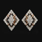 Contemporary 14kt Gold Square Diamond Halo Studs | IGI Certified Jewelry, Gross Wt: 4.24, Net Wt: 4.05, Diamond. Wt 0.95