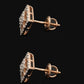 Contemporary 14kt Gold Square Diamond Halo Studs | IGI Certified Jewelry, Gross Wt: 4.24, Net Wt: 4.05, Diamond. Wt 0.95