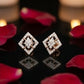 Contemporary 14kt Gold Square Diamond Halo Studs | IGI Certified Jewelry, Gross Wt: 4.24, Net Wt: 4.05, Diamond. Wt 0.95