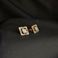Contemporary 14kt Gold Square Diamond Halo Studs | IGI Certified Jewelry, Gross Wt: 4.24, Net Wt: 4.05, Diamond. Wt 0.95