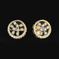 Contemporary 14kt Gold Rectangular Arc Diamond Studs | IGI Certified, Gross Wt: 4.84, Net Wt: 4.718, Diamond. Wt 0.61