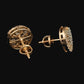 Contemporary 14kt Gold Rectangular Arc Diamond Studs | IGI Certified, Gross Wt: 4.84, Net Wt: 4.718, Diamond. Wt 0.61