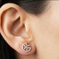 Contemporary 14kt Gold Rectangular Arc Diamond Studs | IGI Certified, Gross Wt: 4.84, Net Wt: 4.718, Diamond. Wt 0.61