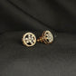 Contemporary 14kt Gold Rectangular Arc Diamond Studs | IGI Certified, Gross Wt: 4.84, Net Wt: 4.718, Diamond. Wt 0.61