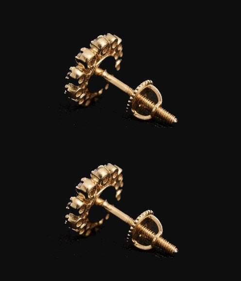 14kt Gold Double Leaf Diamond V-Earrings | IGI Certified Jewelry, Gross Wt: 4.3, Net Wt: 4.124, Diamond. Wt 0.88