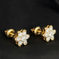 Radiant 14kt Gold Sunburst Diamond Stud Earrings | IGI Certified, Gross Wt: 0.83, Net Wt: 0.788, Diamond. Wt 0.21