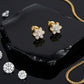 Radiant 14kt Gold Sunburst Diamond Stud Earrings | IGI Certified, Gross Wt: 0.83, Net Wt: 0.788, Diamond. Wt 0.21