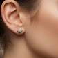 Radiant 14kt Gold Sunburst Diamond Stud Earrings | IGI Certified, Gross Wt: 0.83, Net Wt: 0.788, Diamond. Wt 0.21