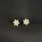 Radiant 14kt Gold Sunburst Diamond Stud Earrings | IGI Certified, Gross Wt: 0.83, Net Wt: 0.788, Diamond. Wt 0.21