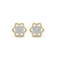 14kt Gold Starry Flower Diamond Cluster Earrings | IGI Certified, Gross Wt: 0.85, Net Wt: 0.808, Diamond. Wt 0.21