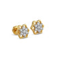 14kt Gold Starry Flower Diamond Cluster Earrings | IGI Certified, Gross Wt: 0.85, Net Wt: 0.808, Diamond. Wt 0.21